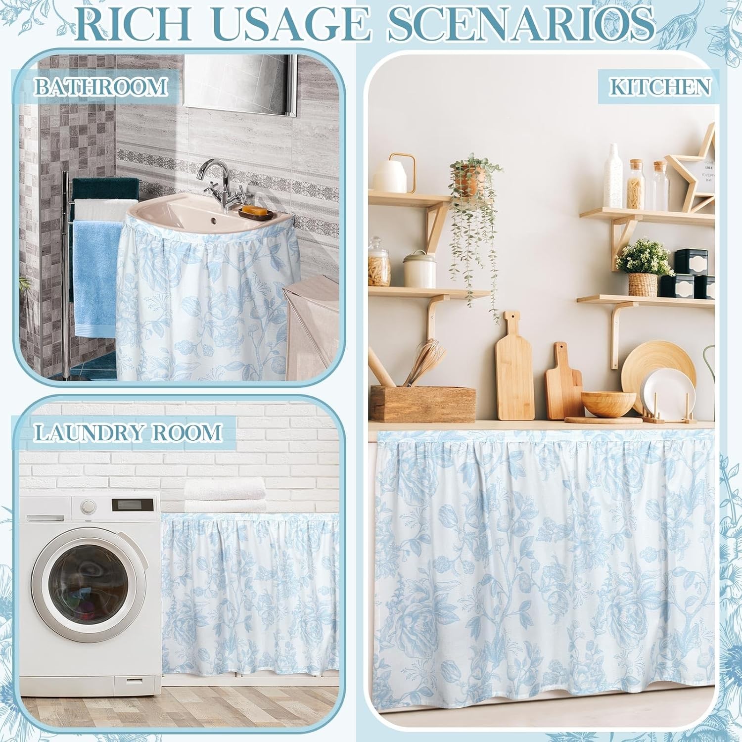 Cabinet valance 28 wide x 51 inches long Bathroom and kitchen sink valance