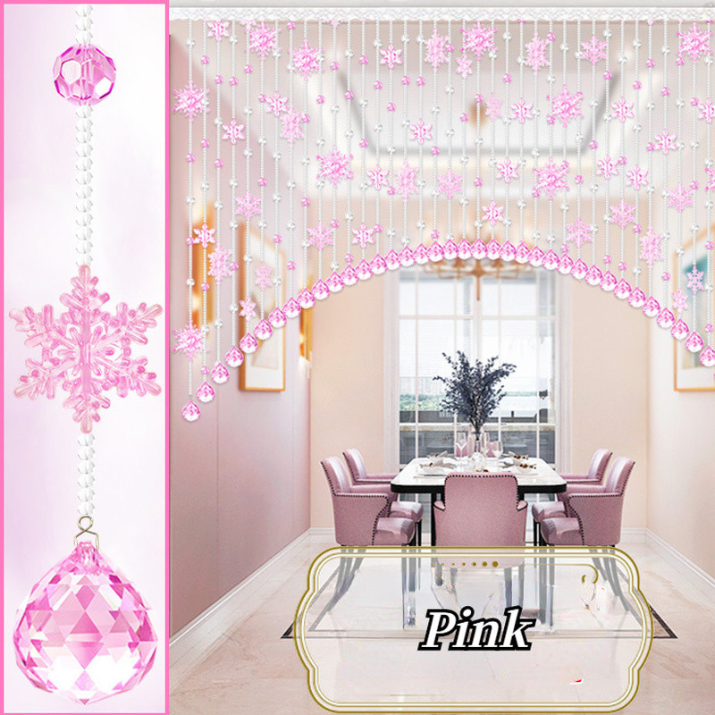 25 Strings Snowflake Beaded Curtain Glass Crystal Doorway Drape Home Divider Art