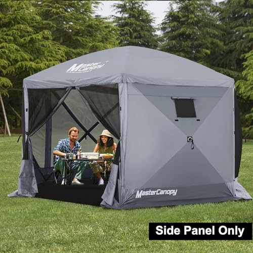 Screen Side Panel with Window for Screen Room Coffee 12×12 Gray