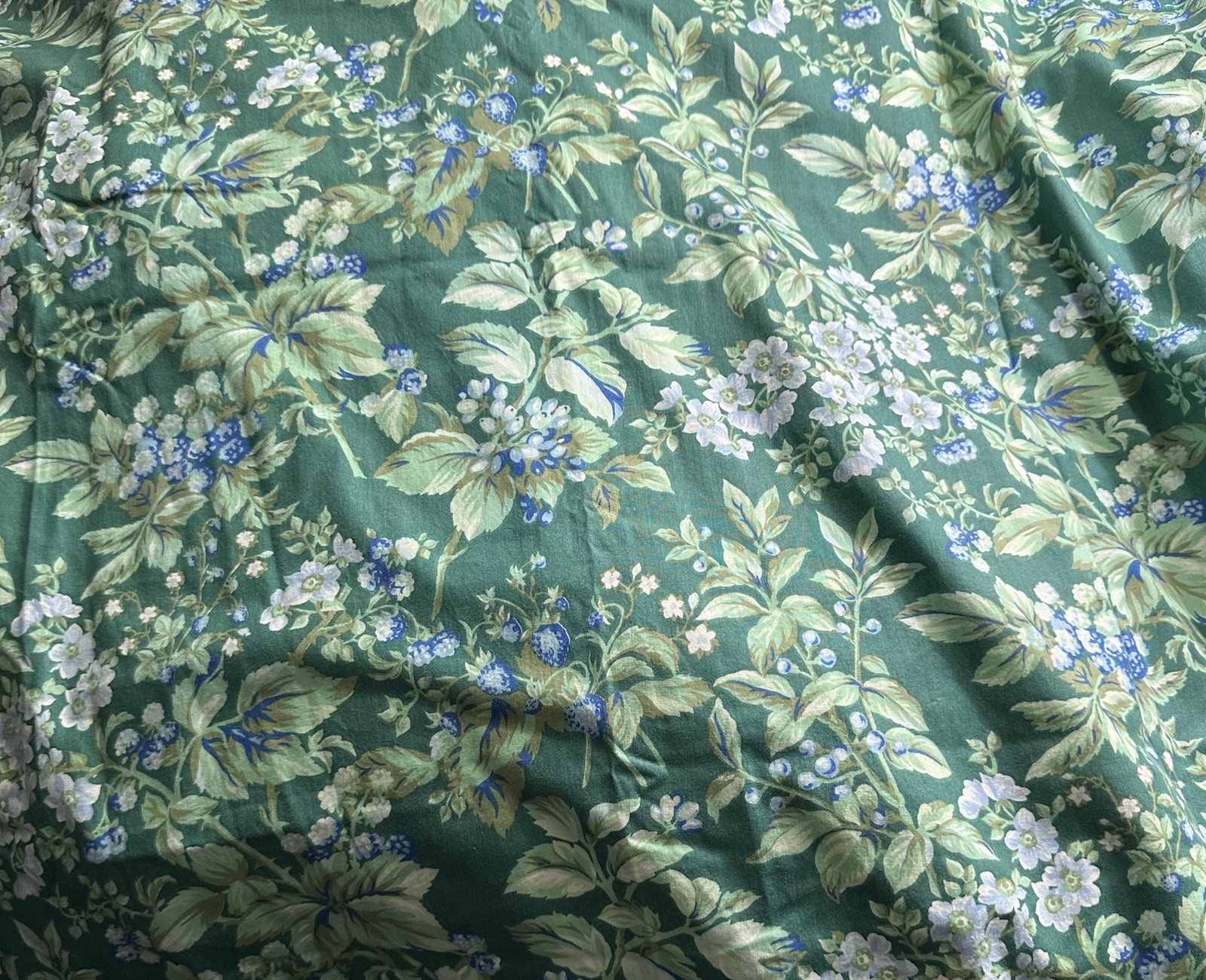 Laura Ashley Brambleberry Green Rod Pocket Lined Drape 41”x85”