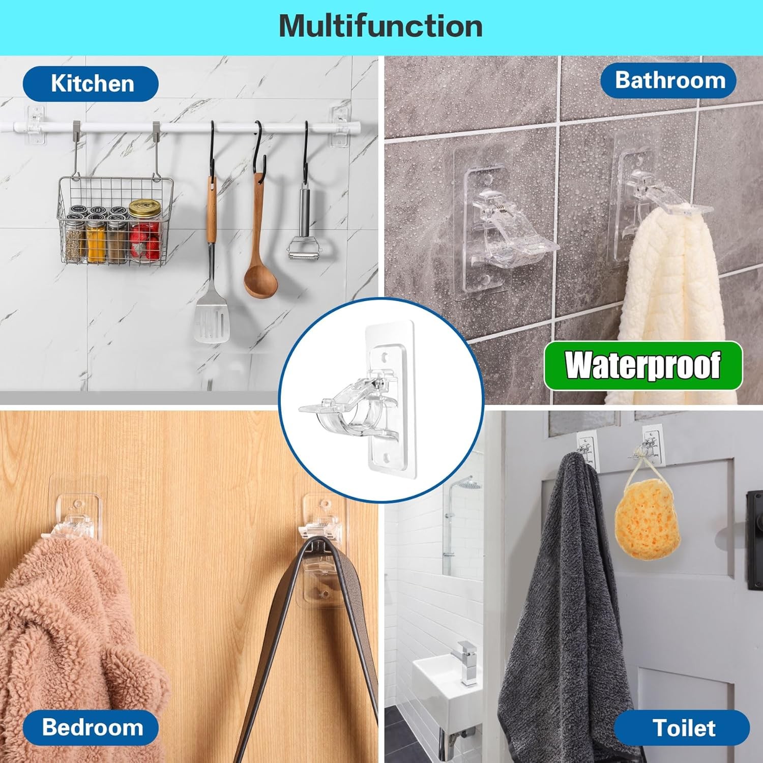 2 Pack Curtain Rod Brackets, Curtain Rod Holders, Adjustable Curtain Hangers