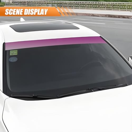 59 x 7.87 Inch Car Windshield Sun Strip Tint, Water-Resistant Window Pink