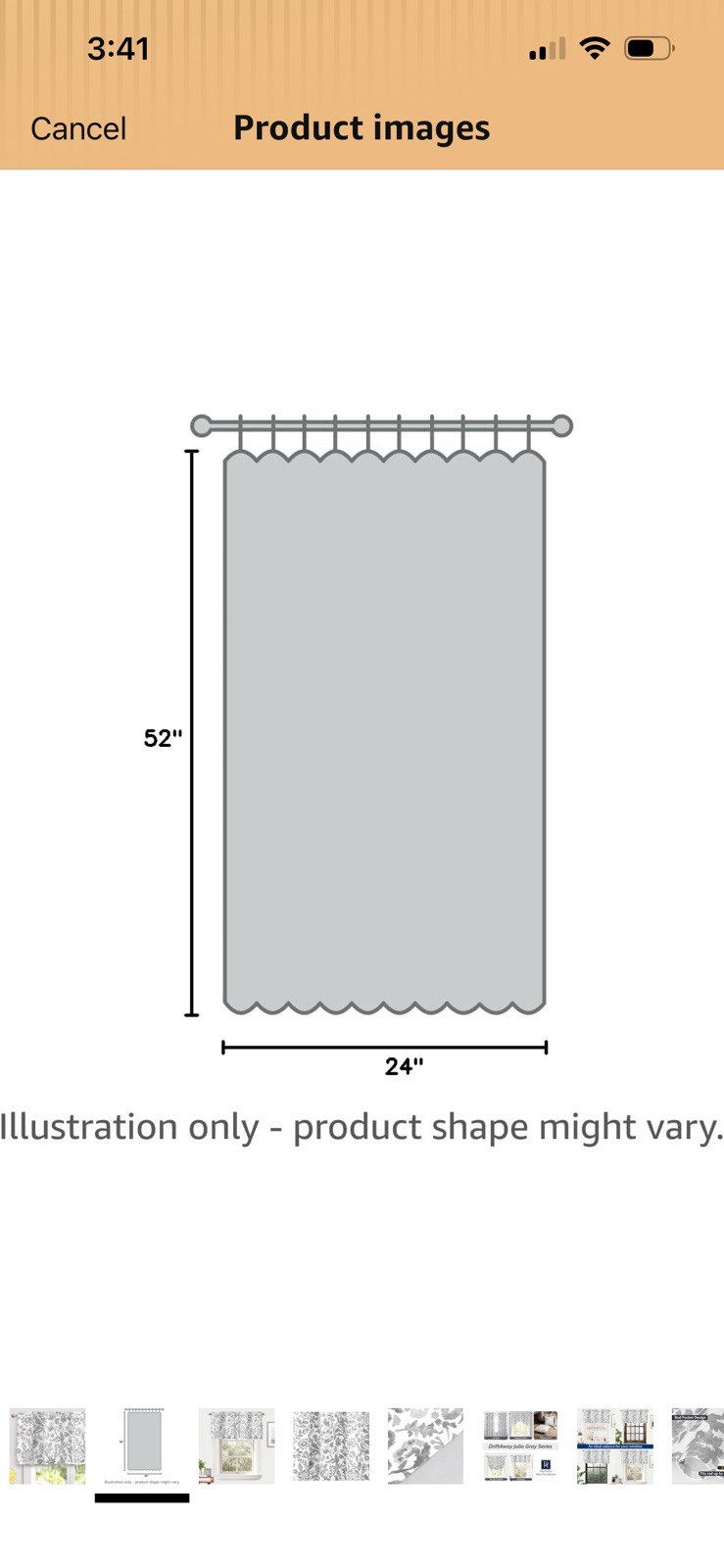 Lined Valance Double Layer Thermal Insulated Room Blackout 52”L X 24”