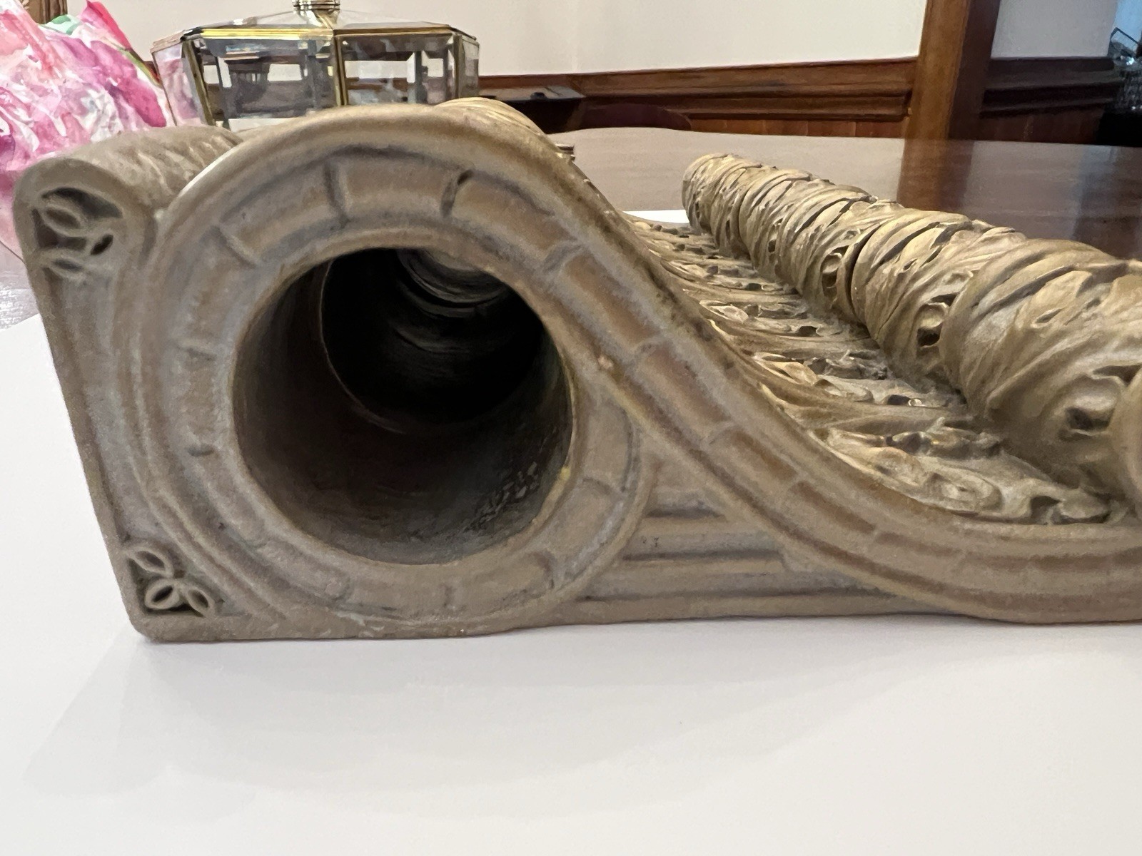 VTG Home Interiors Gold Gray Drapery Sconces Set of 3 Rod Holders Scroll Corbels