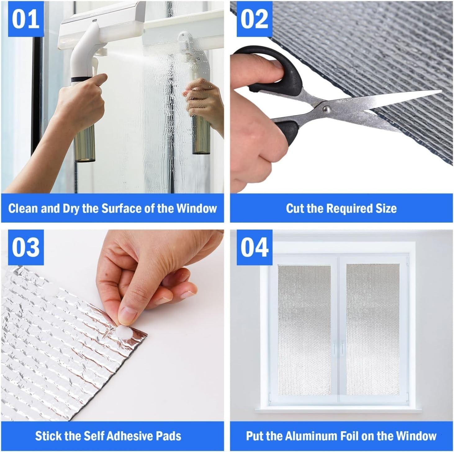 Double Reflective Insulation 48 in X 10 FT RV Window Insulation for Summer Heat
