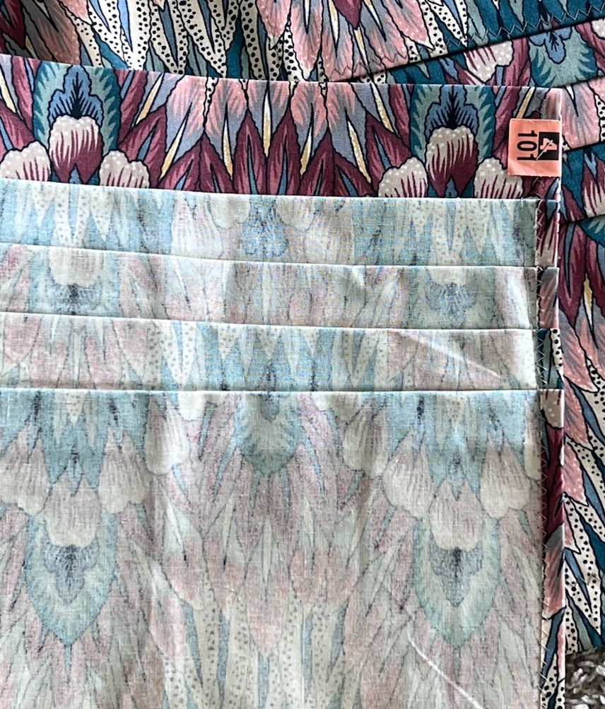 Custom Drapes Valance Kaufmann NEW WORLDS Art Deco Coral Aqua Feather Flame 6pc