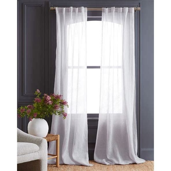 NEW Quince European Linen Sheer Curtains 48” X 108” Set 2 White
