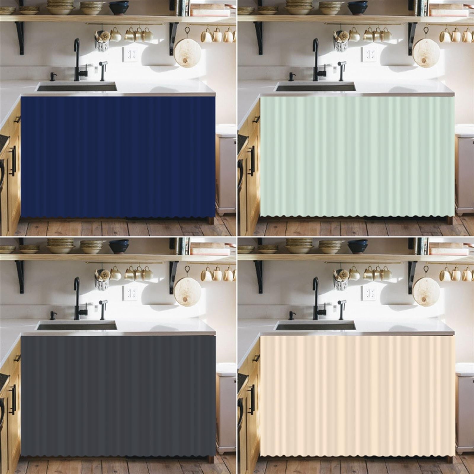 Cabinet Curtains for Shelves Privacy Closet Curtain Dust Proof Hook & Loop Un…