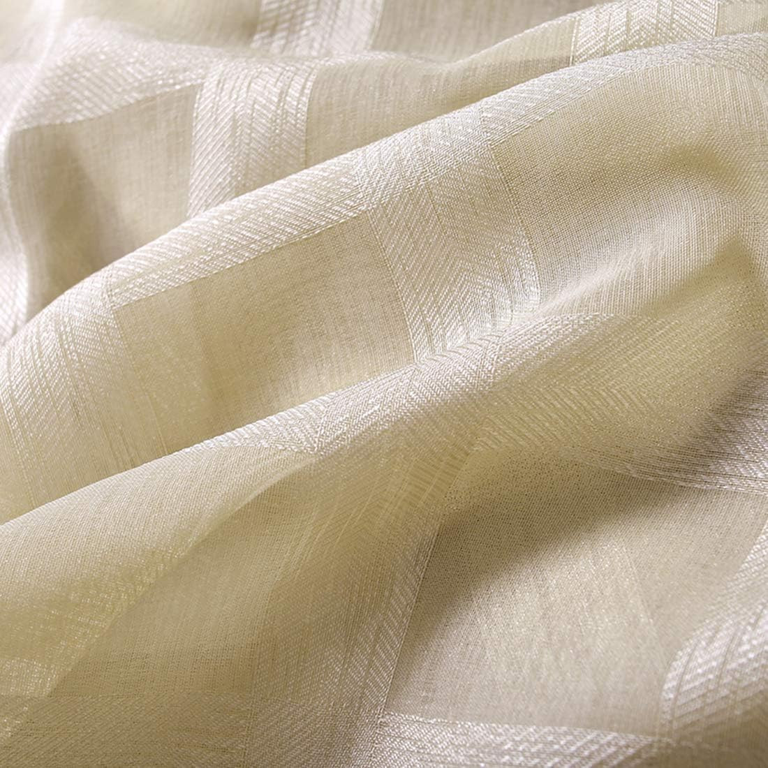 78″ Volie Semi Screen 2Pc Tulle Backdrop Curtains Buffalo Check Striped Gingham