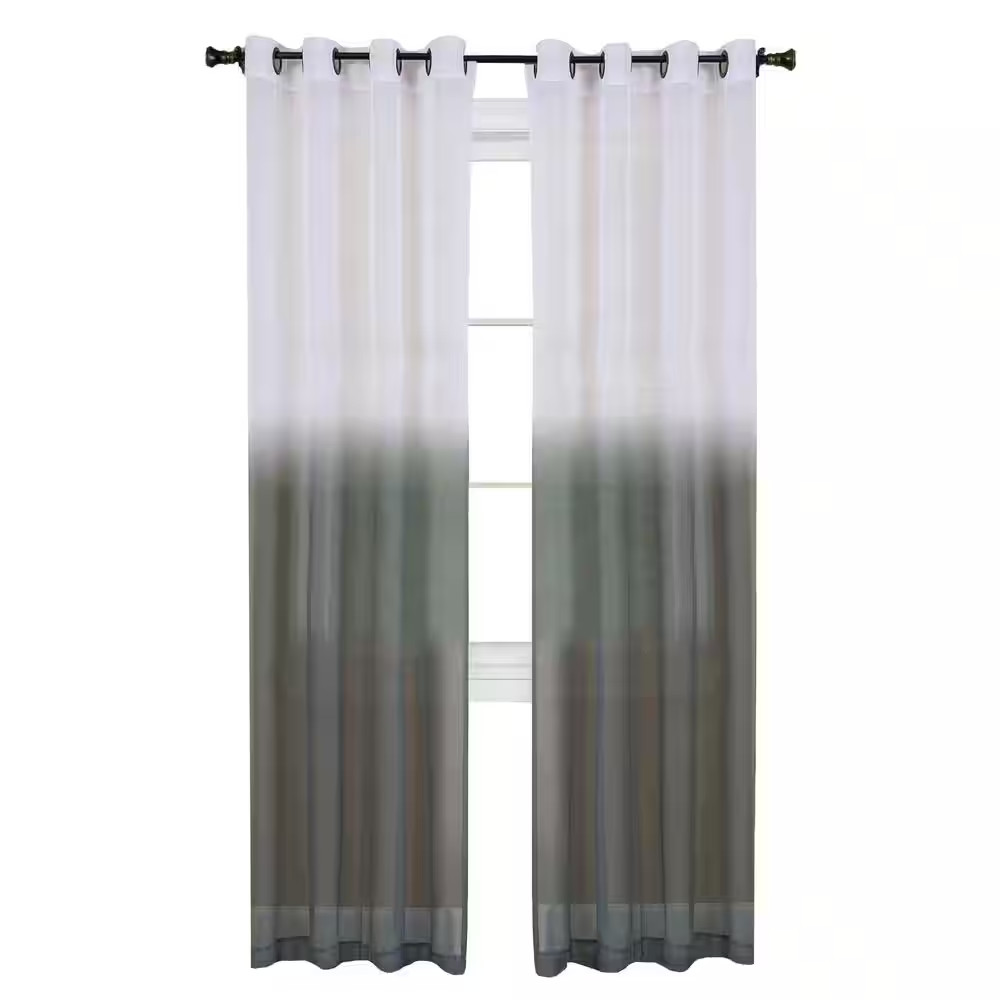 Essence 52 In. W X 63 In. L Polyester Light Filtering Window Panel in Charcoal