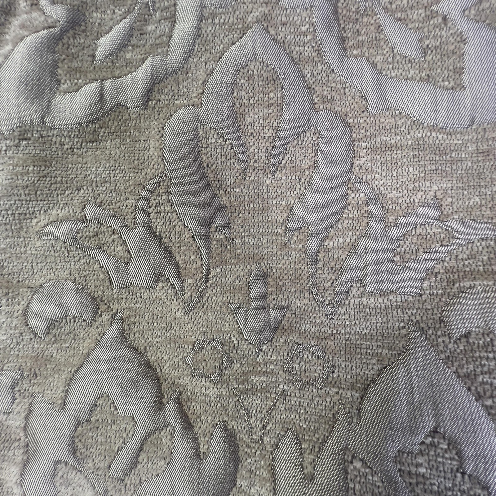 Chris Madden Scalloped Valance Beige Floral Textured Curtain Made To Measure