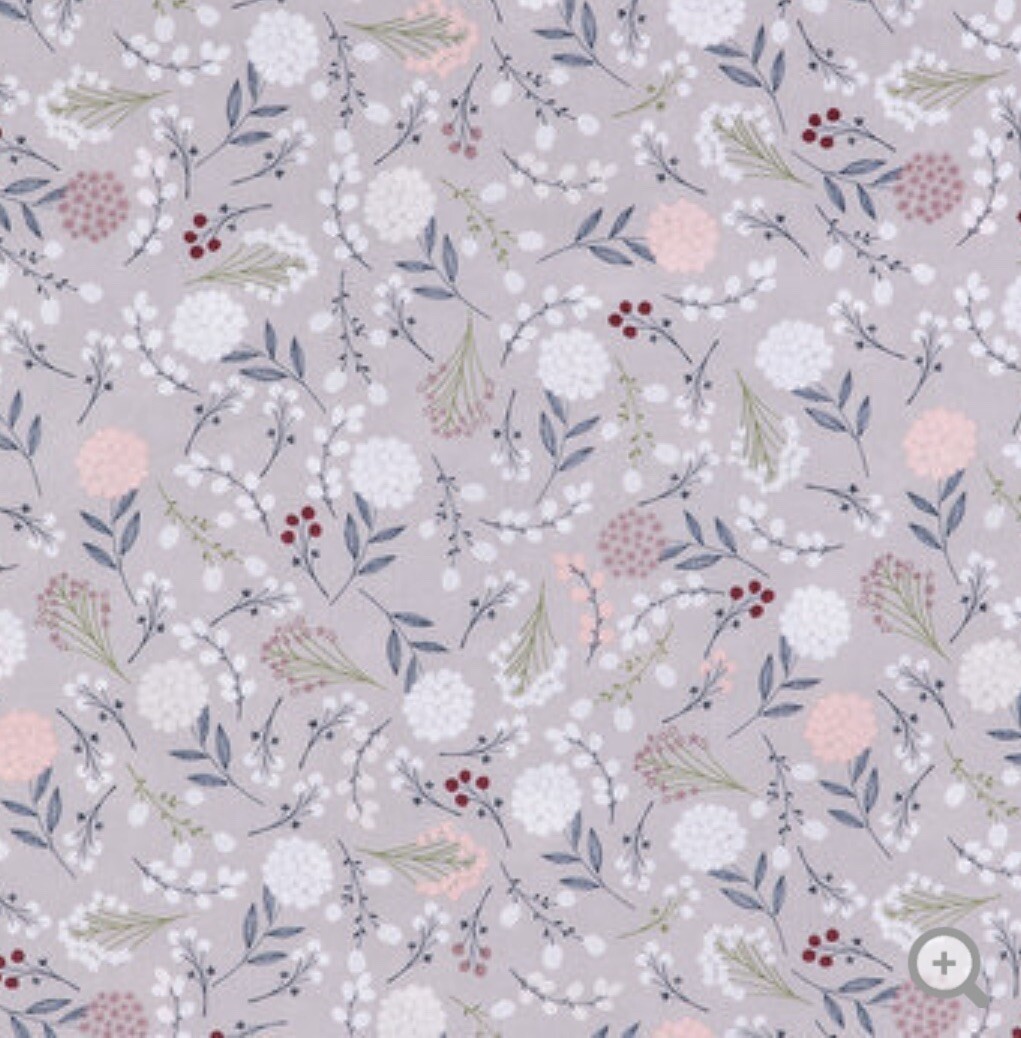 Grey Peach White Floral Valance 43″W X 15″L Window Curtain Topper