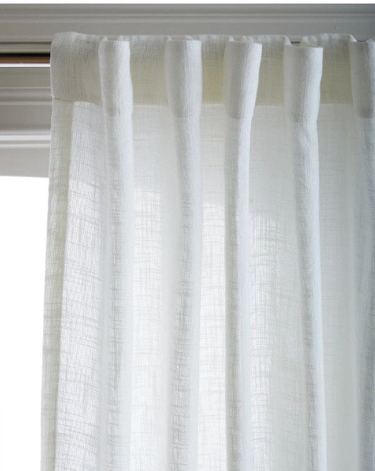 NWT QUINCE COTTON SHEER CURTAINS PANEL SET OF 2 WHITE 84 X 48 RETAIL $59.90
