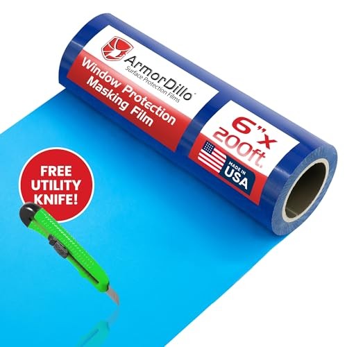 Blue Window Protection Film, 1 Roll – 6″ x 200′ Surface Protection Film |