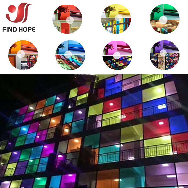 Transparent Colourful Window Film Stain Glass Tint Self Adhesive Decor Roll DIY