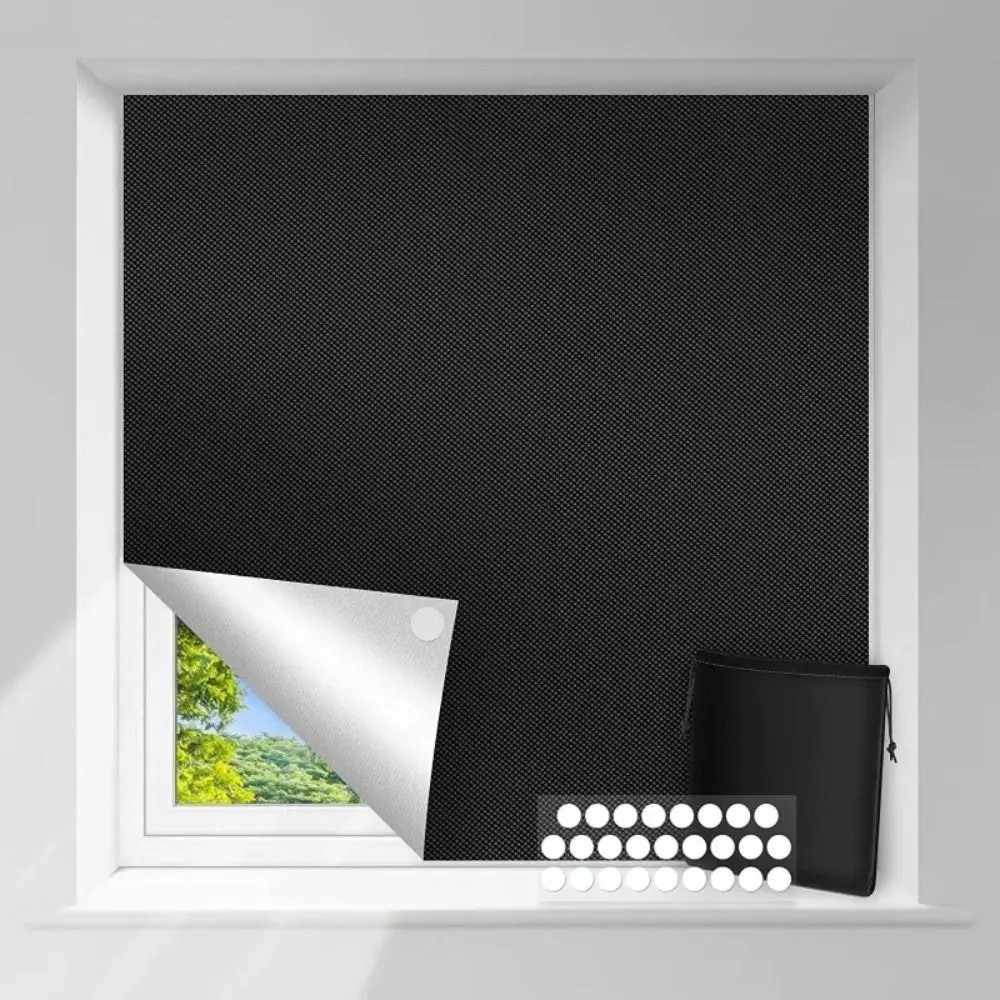 UV Block Adjustable Nursery Temporary Curtain Thermal Insulated Window Shade Bla