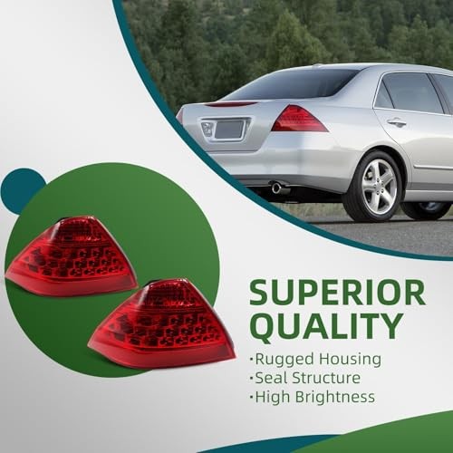 Tail Lights Assembly Driver & Passenger Side Compatible with Accord 2006-2007