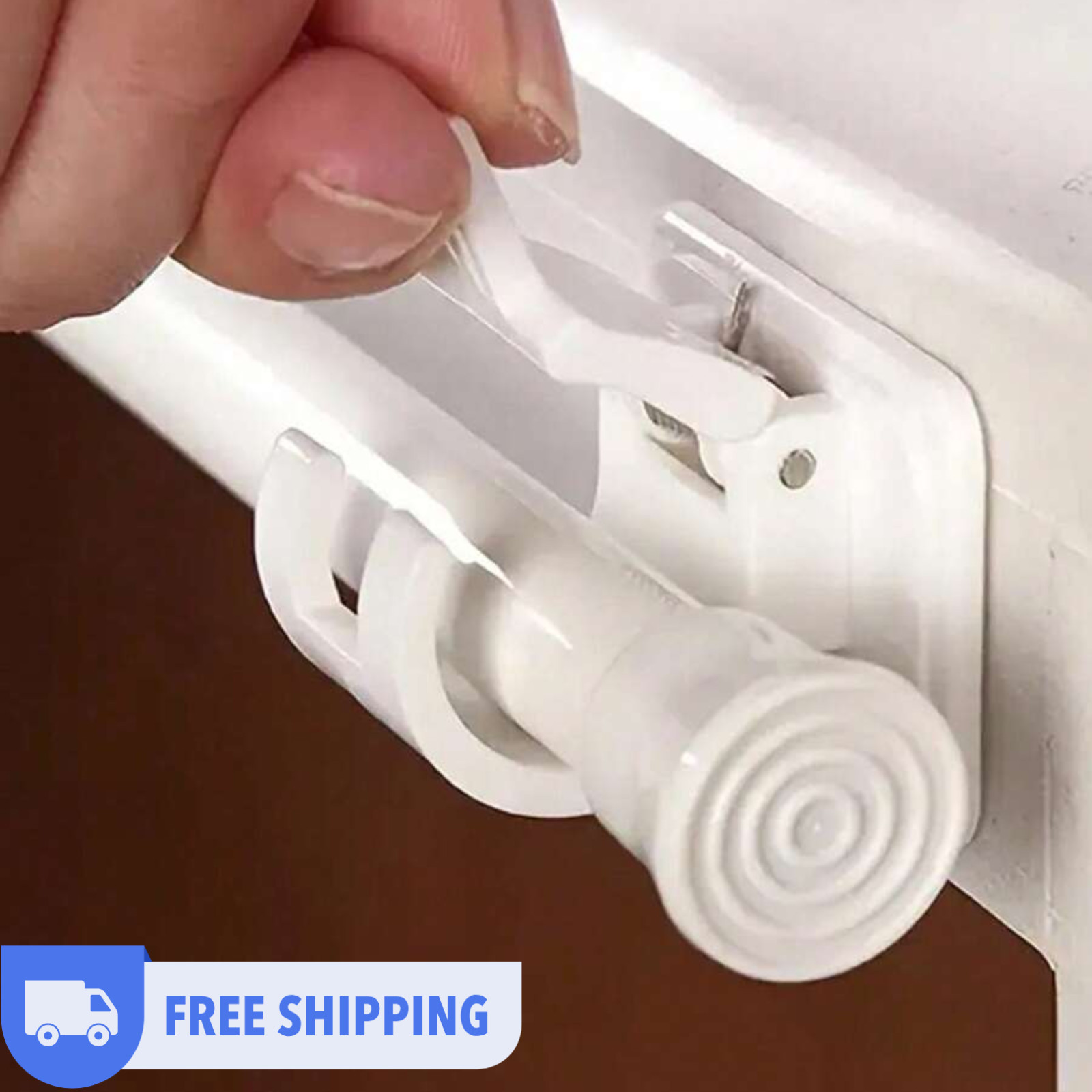 Wall-Mounted Curtain Rod Bracket Self-Adhesive Curtain Rod Holder Drapery Hook