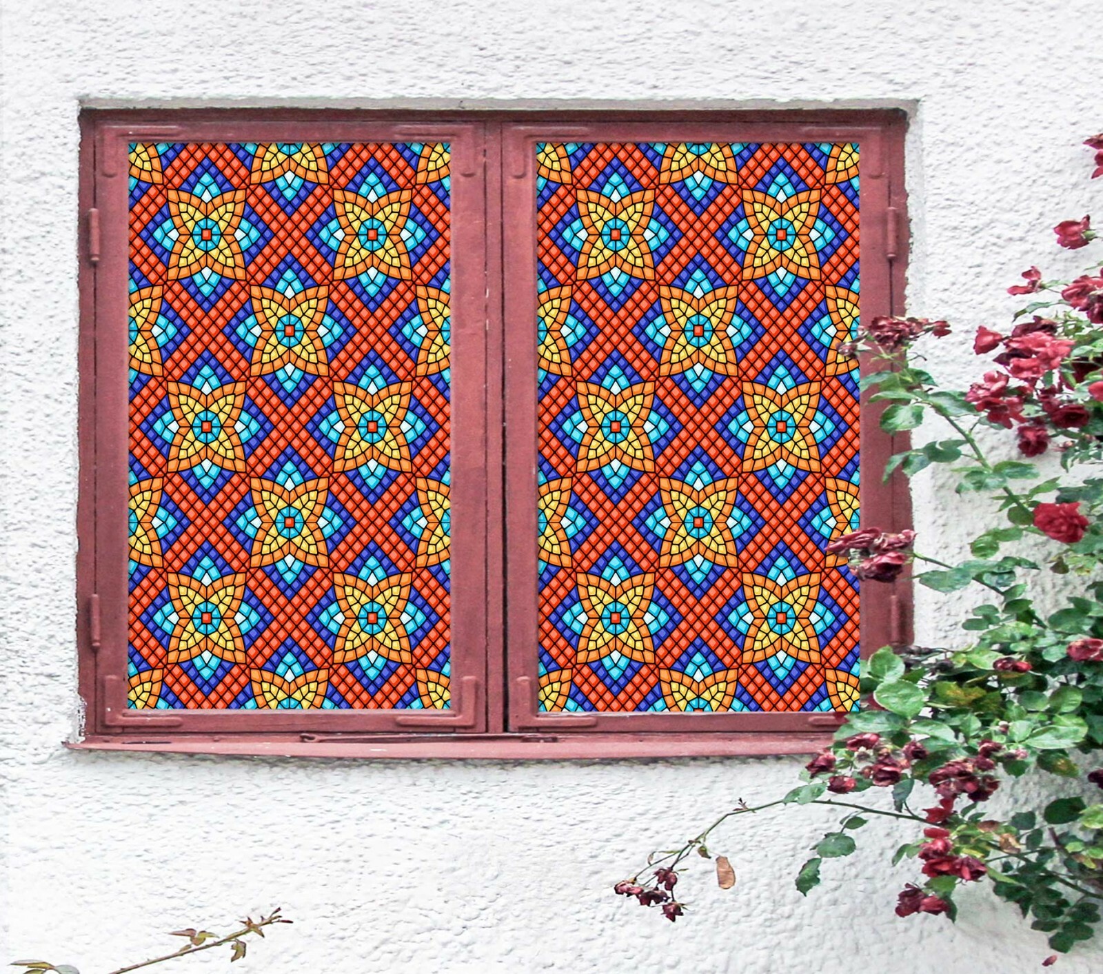 3D Orange Flower A613 Window Film Print Sticker Cling Stained Glass UV Zoe
