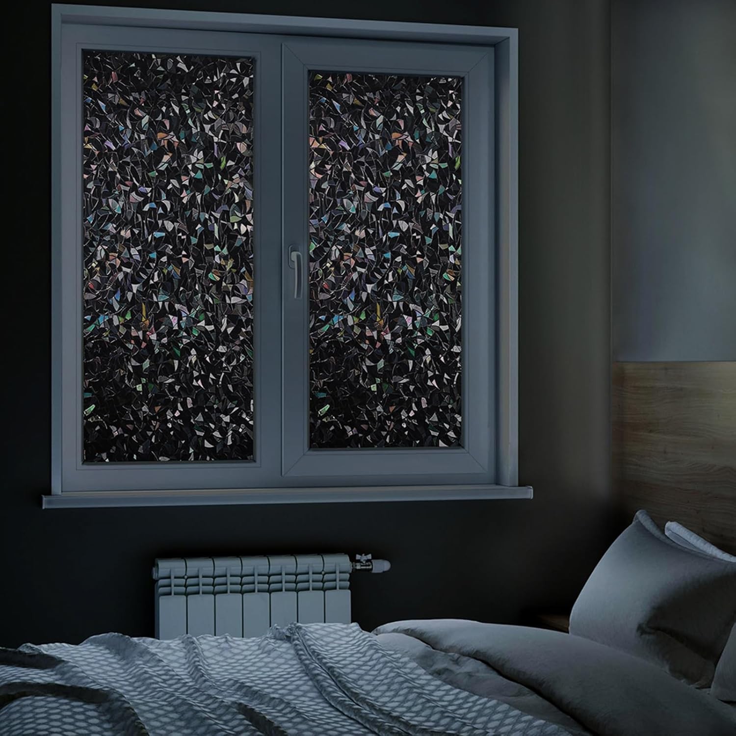 LEMON CLOUD Total Blackout Window Privacy Film Static 17.5 x 78.7 Inch, Black