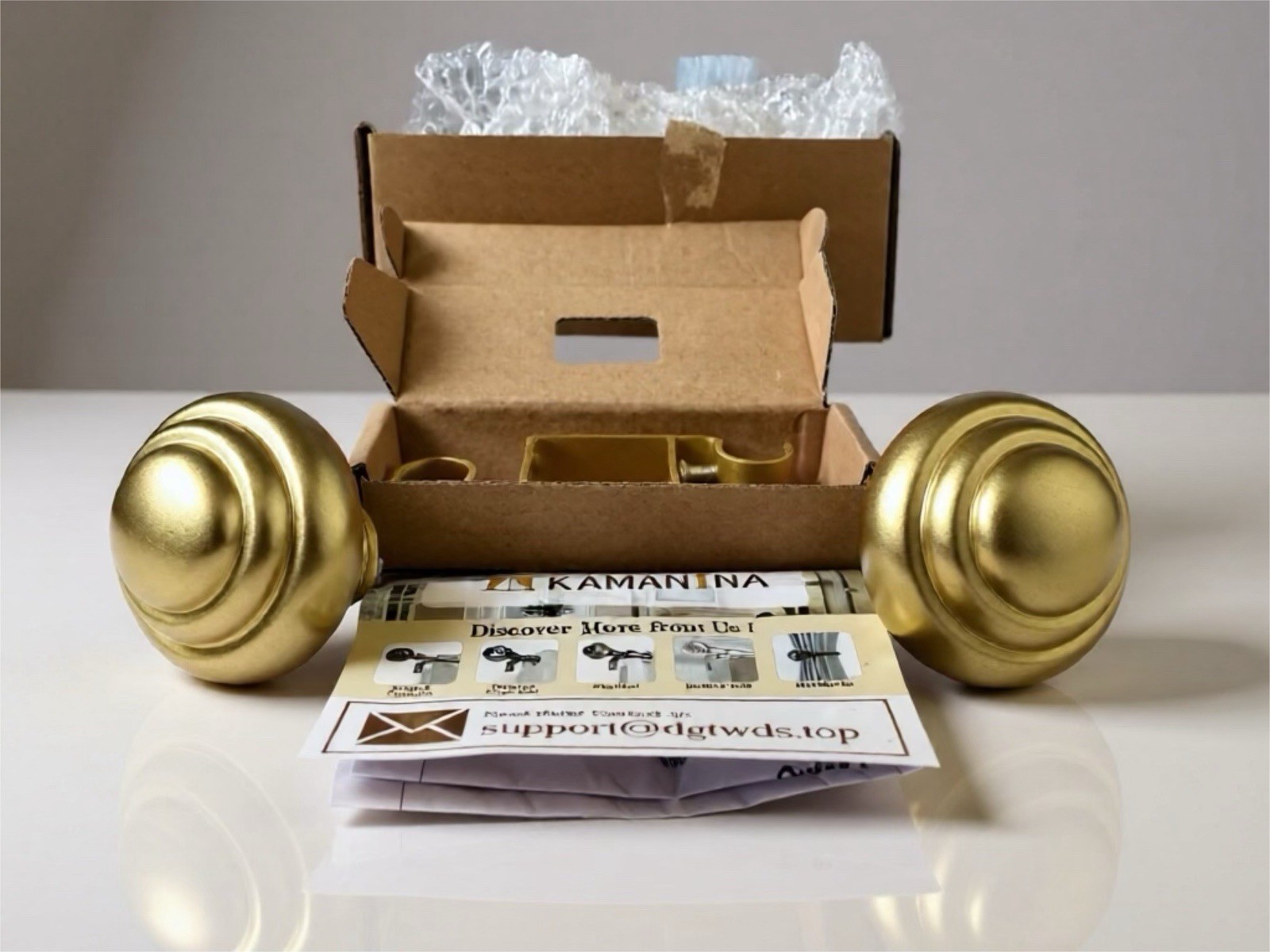Kamanina Gold Curtain Rod Finials