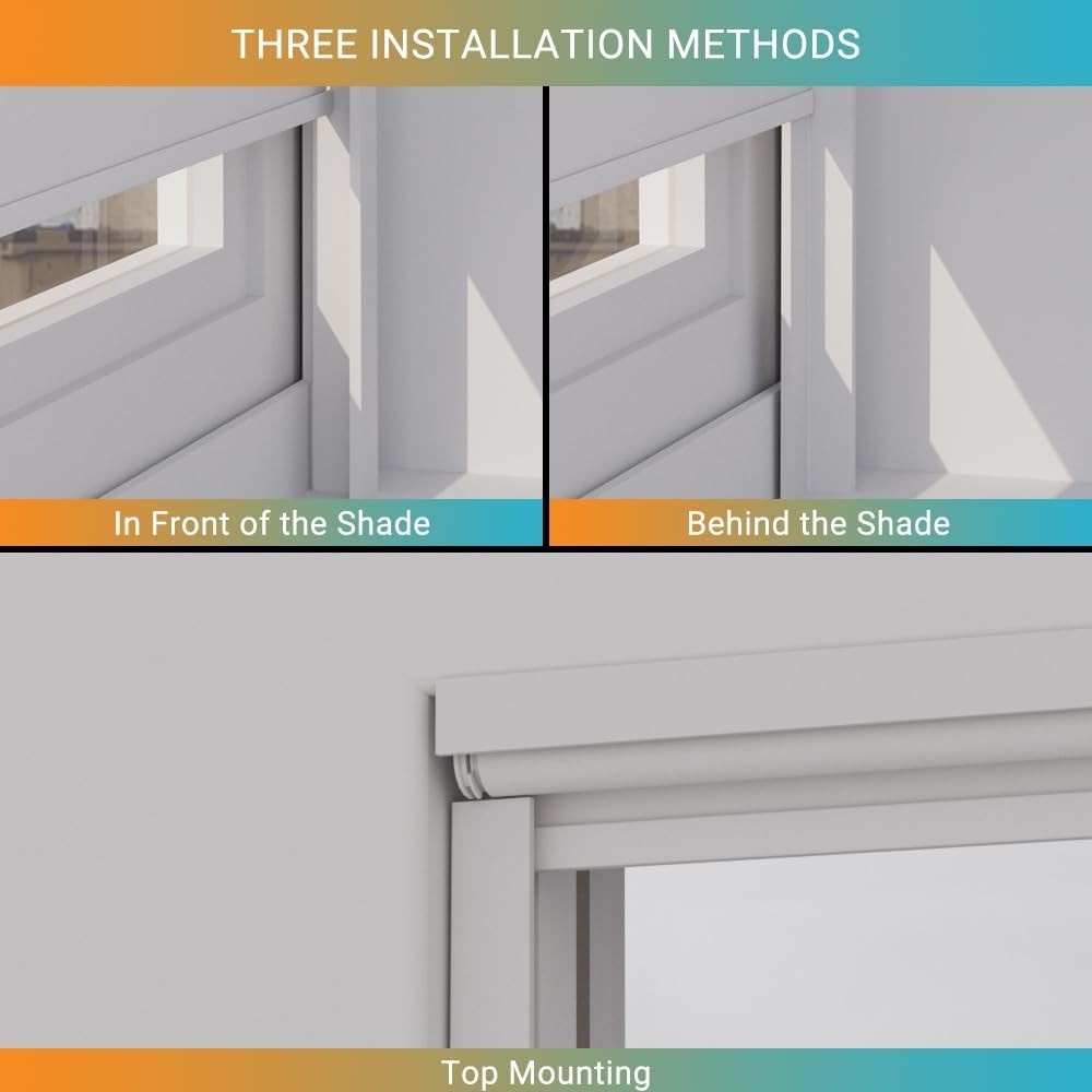 Light Blockers Blackout Side Tracks PVC Strips for Window Shades 4 Pcs White 58″