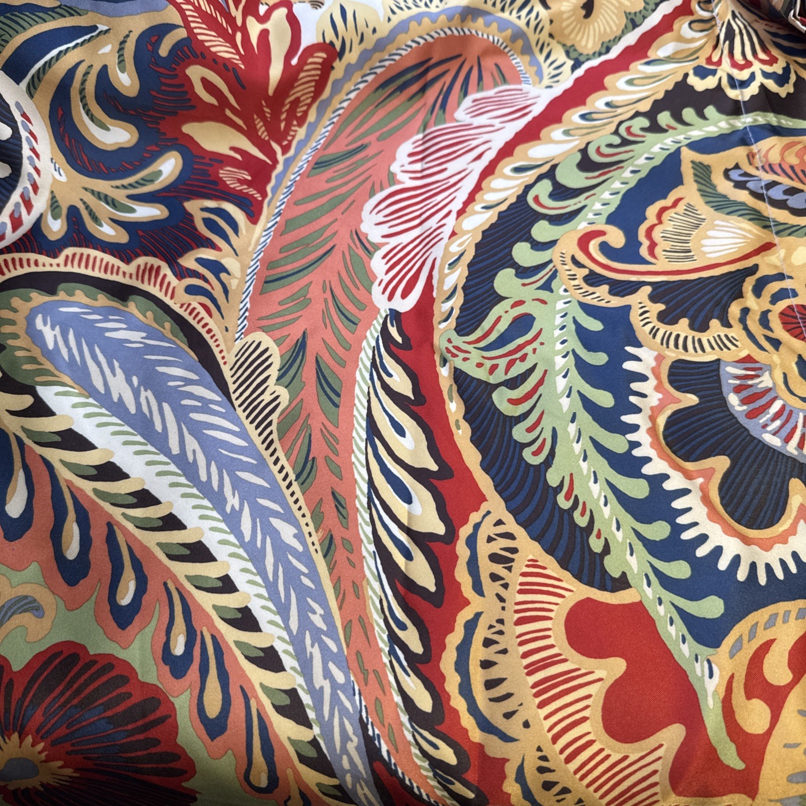 (1) Pier 1 Imports Vibrant Paisley 84″ x 54″ lined Panel EUC Top Rod Pocket