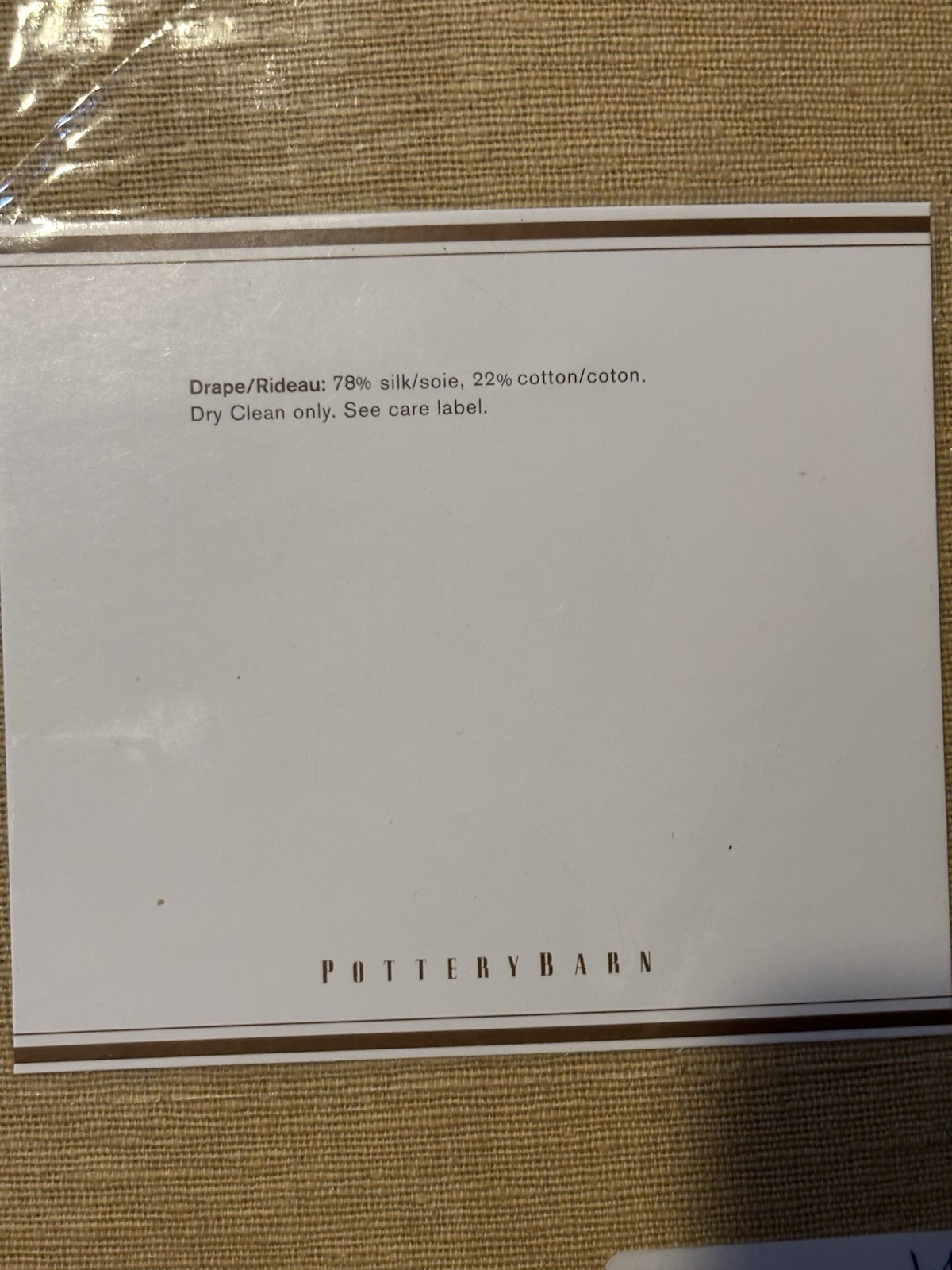 Pottery Barn Foundations New Essential Raw Silk Drape Curtain 40×96