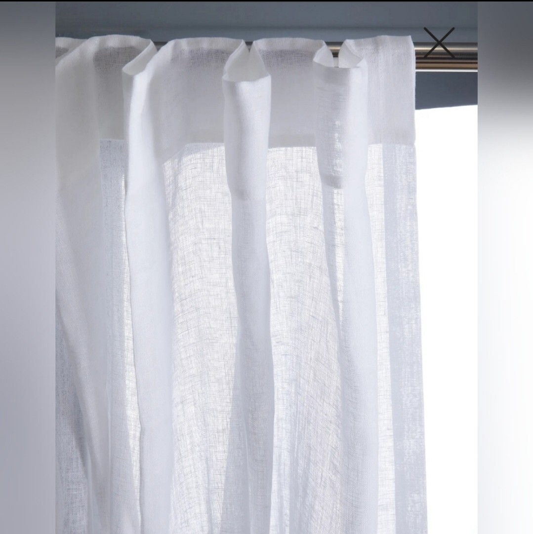 NWT! Quince 100% Linen White Sheer Curtains, 48″ x 84″- 2 Panels. (T11)