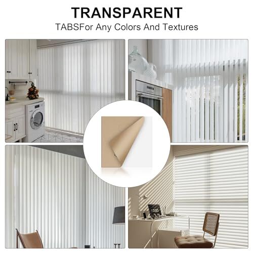 60 Pcs Vertical Blinds Replacement Slats Panels, Vertical Blind Repair Tabs Kit