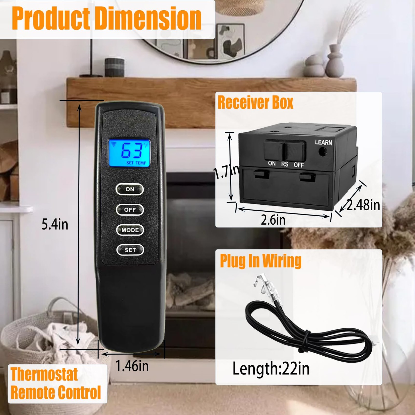 Upgraded Fireplace Remote Control Kit,with Skytech Majestic Ambient Empire Mo…