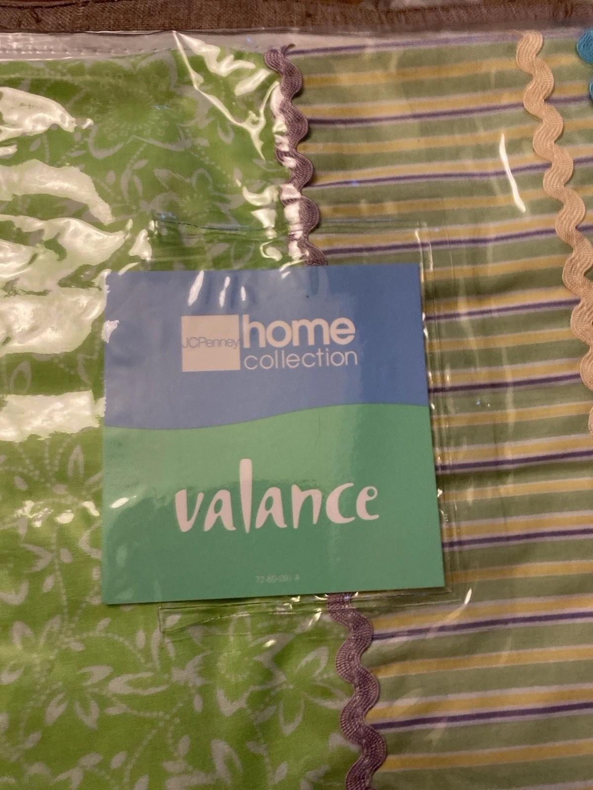 NWT JCPenney Home Window Pair Valances MARISSA Floral Stripe Cottage Farmhouse
