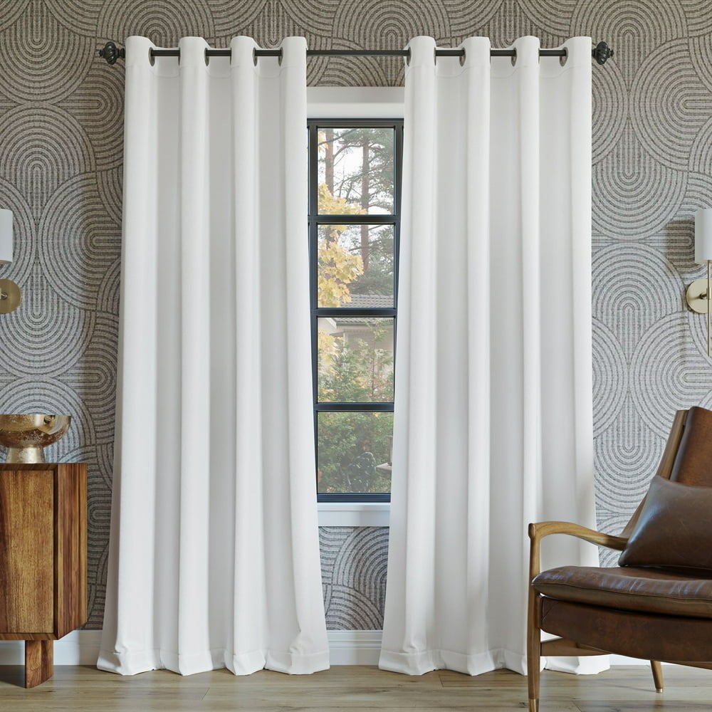 Sun Zero Oslo Blackout Grommet Curtain Panel 52″x108″ White 1-Panel