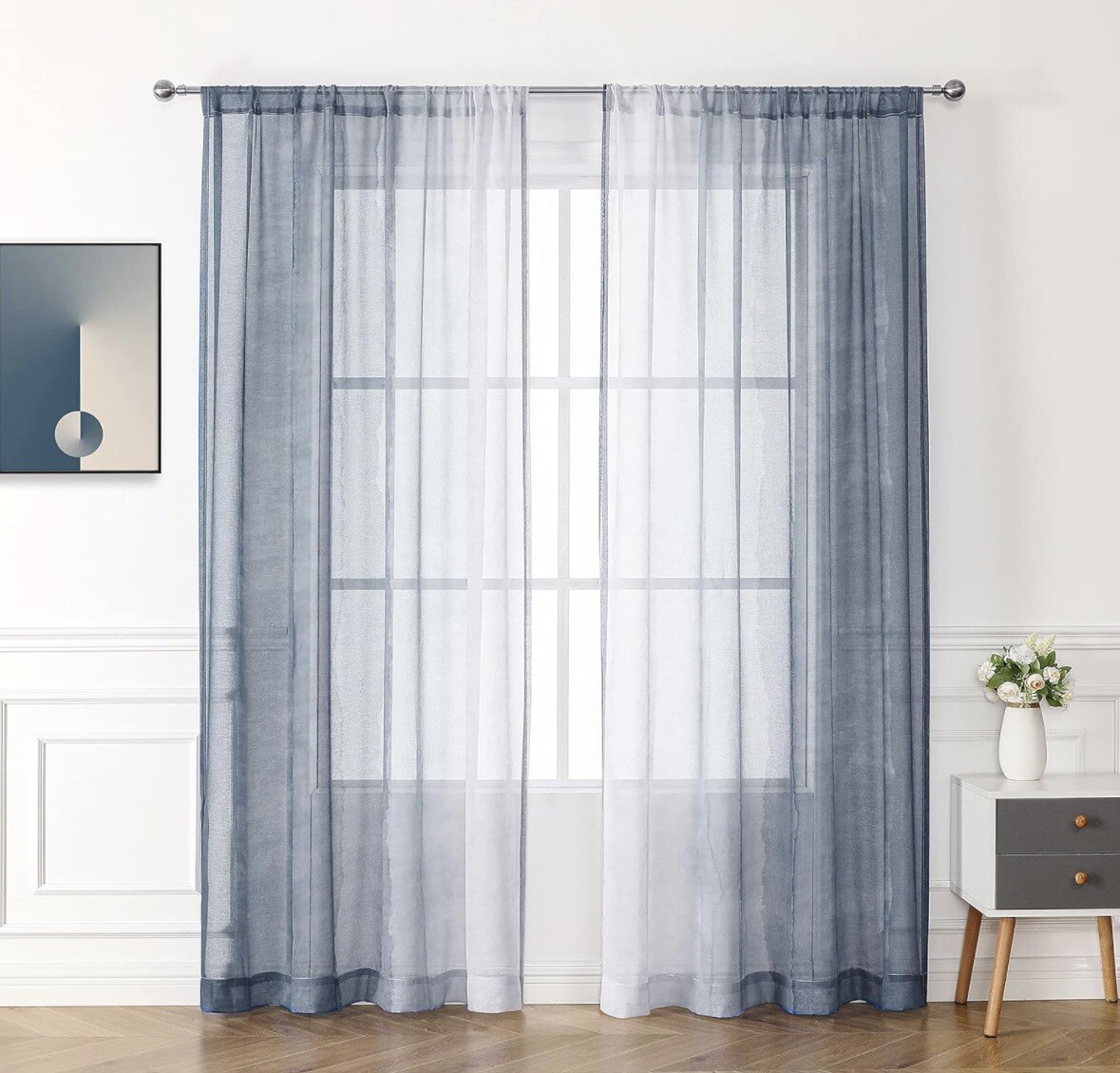 Nottingson Home Linen Curtains 54” W 63”L Grommet Style Panels 2 Per Pkg
