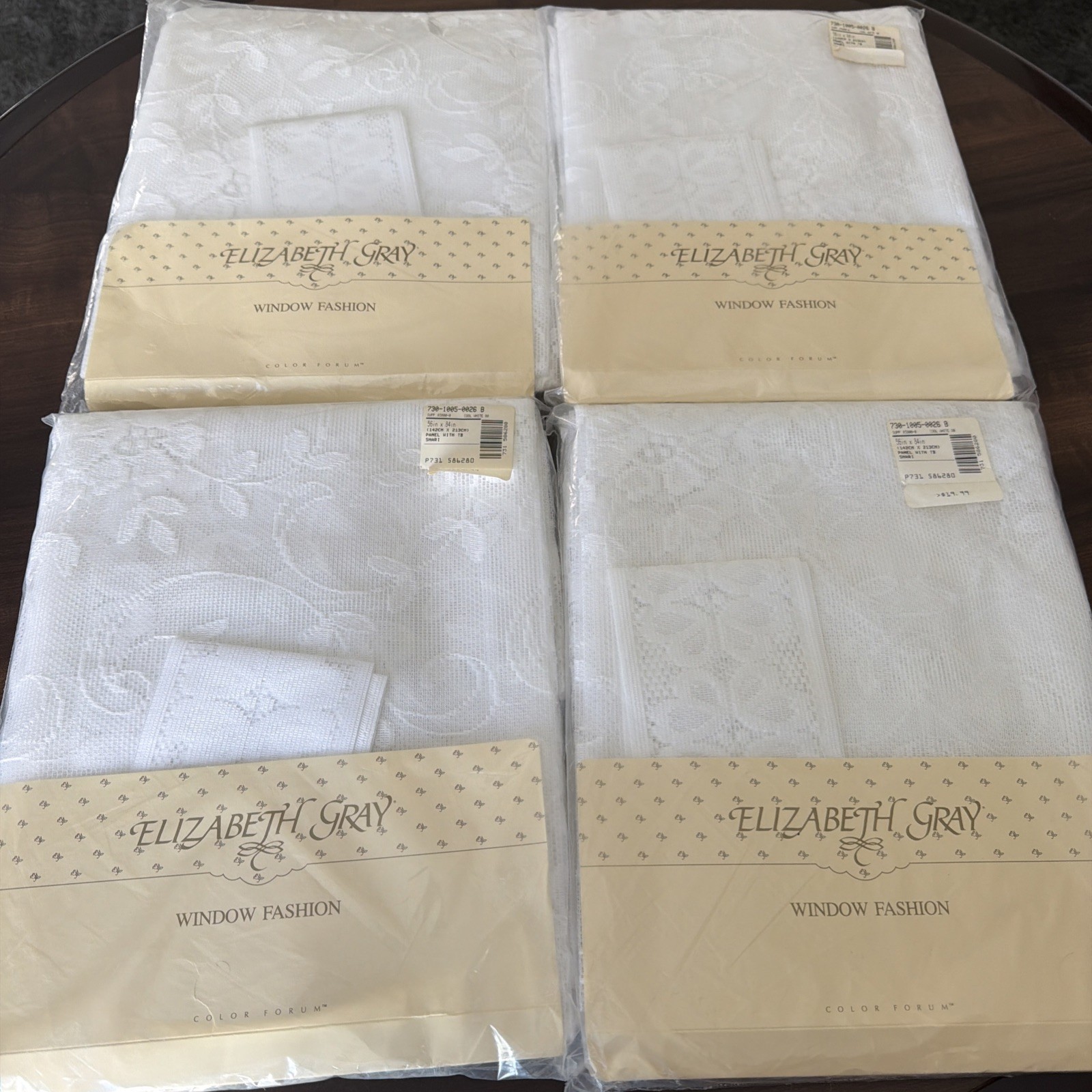 JC Penny Elizabeth Gray Window Fashion Shade 50 – 56 In X 84 In – LOT OF 4