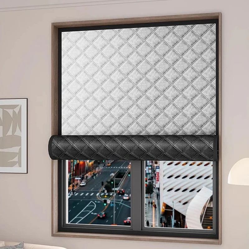 Thermal Insulated Window Curtains Winter Cold Insulation Screen Windproof Plaid