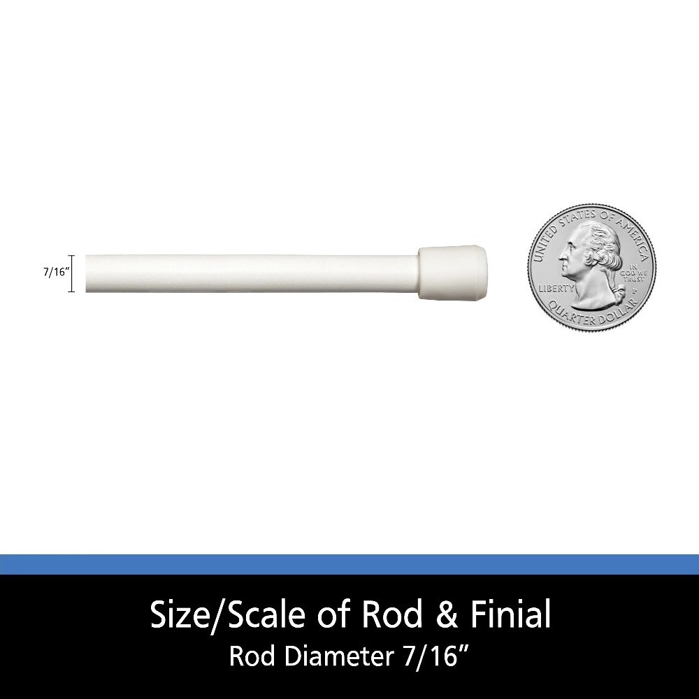 Adjustable Spring Tension Curtain Rod 28-48 Inch Steel Tube 7/16 Inch Diameter