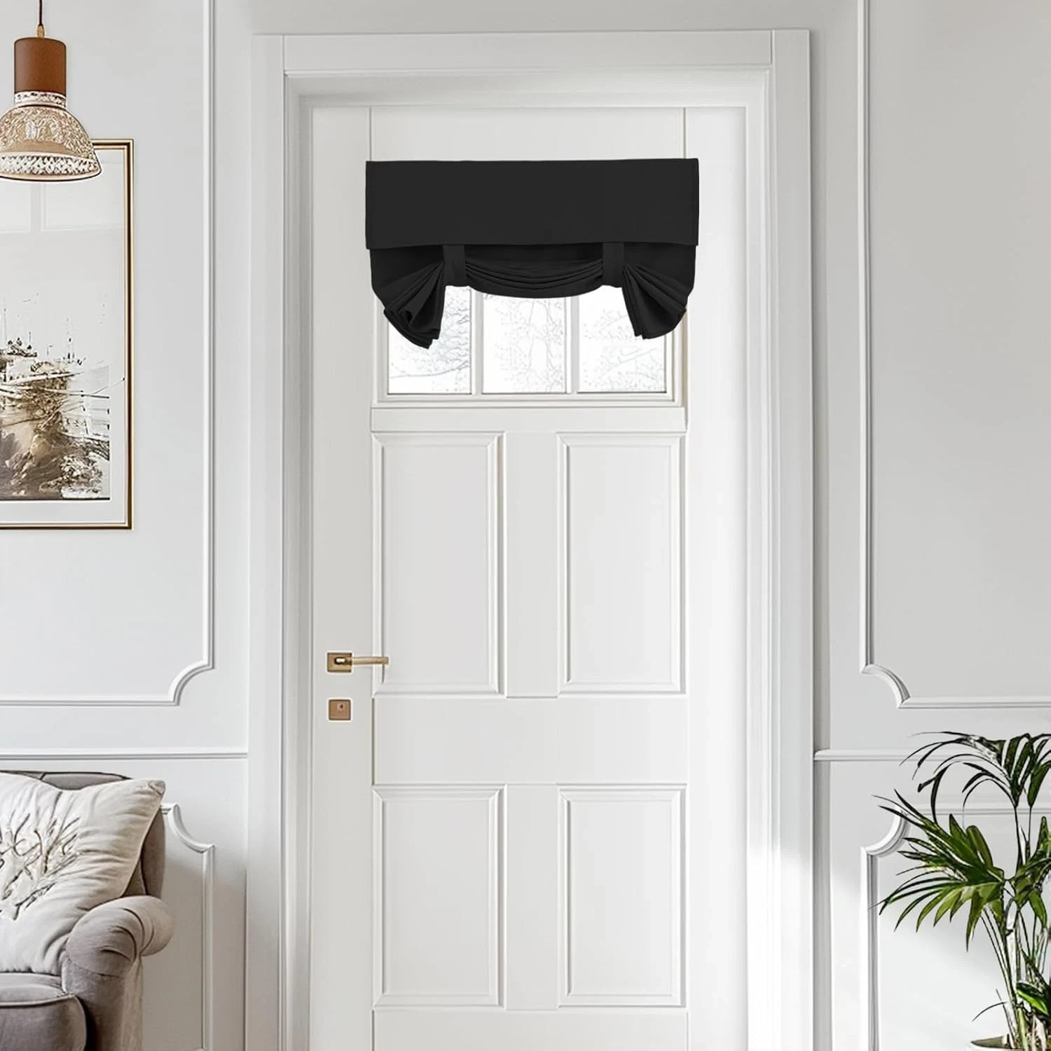 Small Door Window Curtains Privacy Thermal 26″W x 20″L (Pack of 1) Black