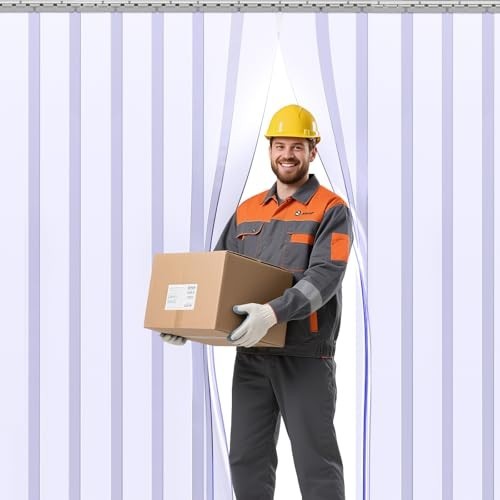Clear PVC Door Curtain Strips – 80″x36″ Insulating Plastic for Walk-in Coolers,