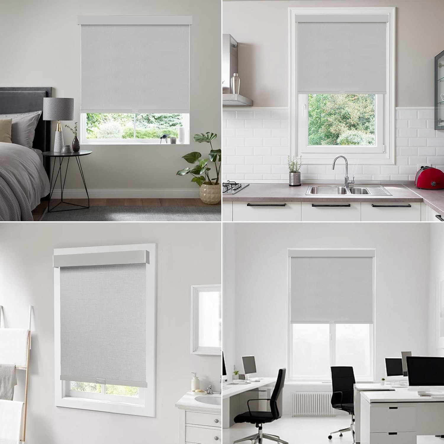 Blackout Roller Shades, Cordless Blinds with Valance, Window Shades for Home,
