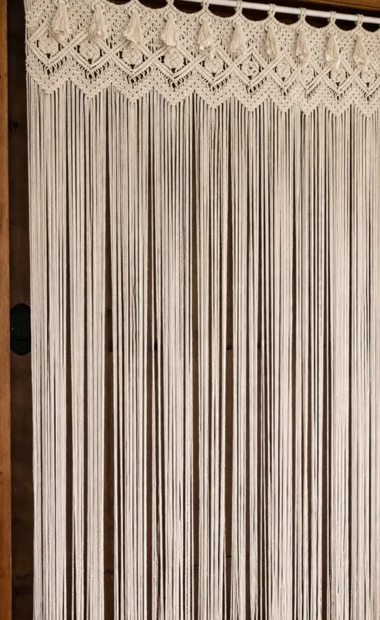 Macrame Curtain | Bohemian Door Hanging | Cotton Rope Fringe Decor Wall Hanging