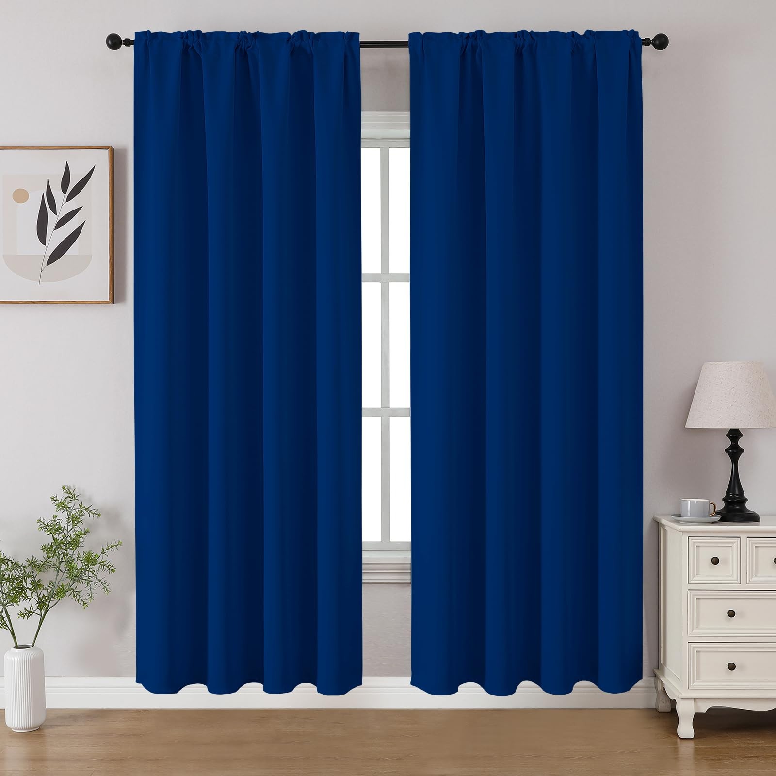 Royal Blue Blackout Curtains 52W X 72L Thermal Insulated Pack Of 2