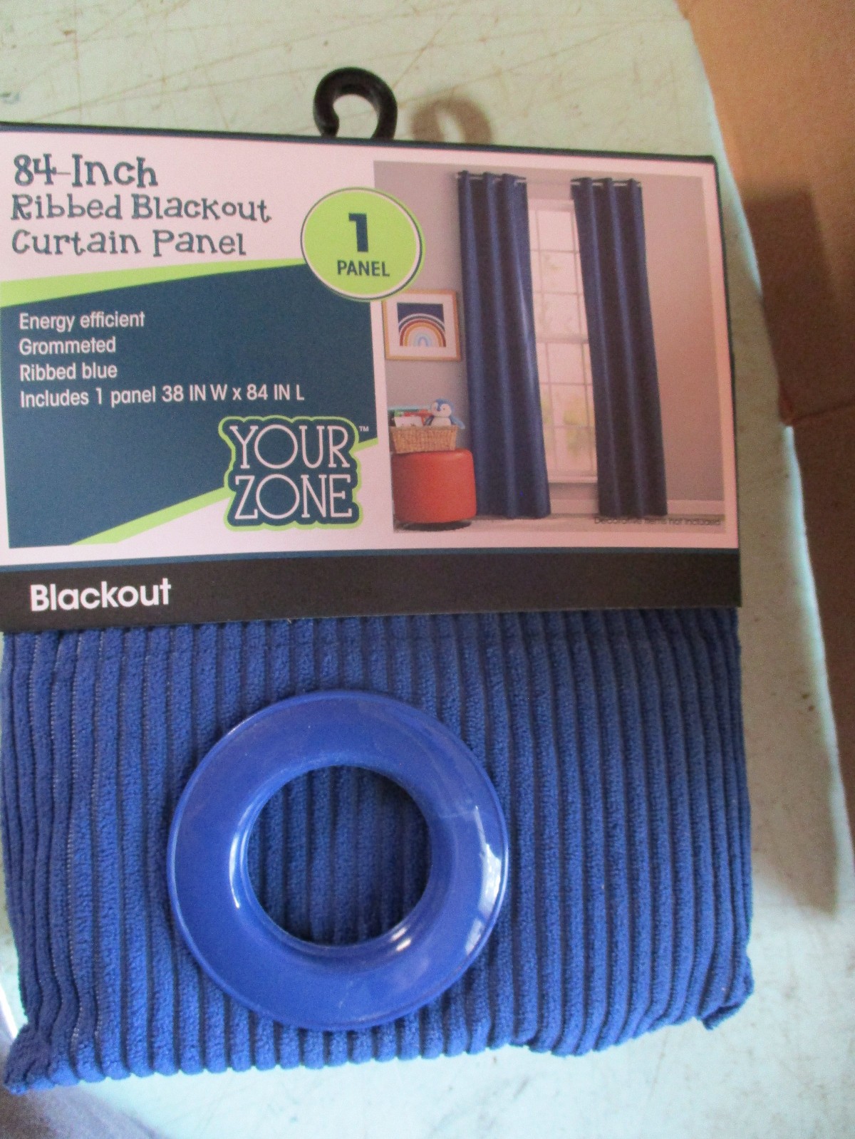 Your Zone Corduroy Blackout Curtain 1 Panel BLUE 38″ W x 84″ L ROD POCKET LB19