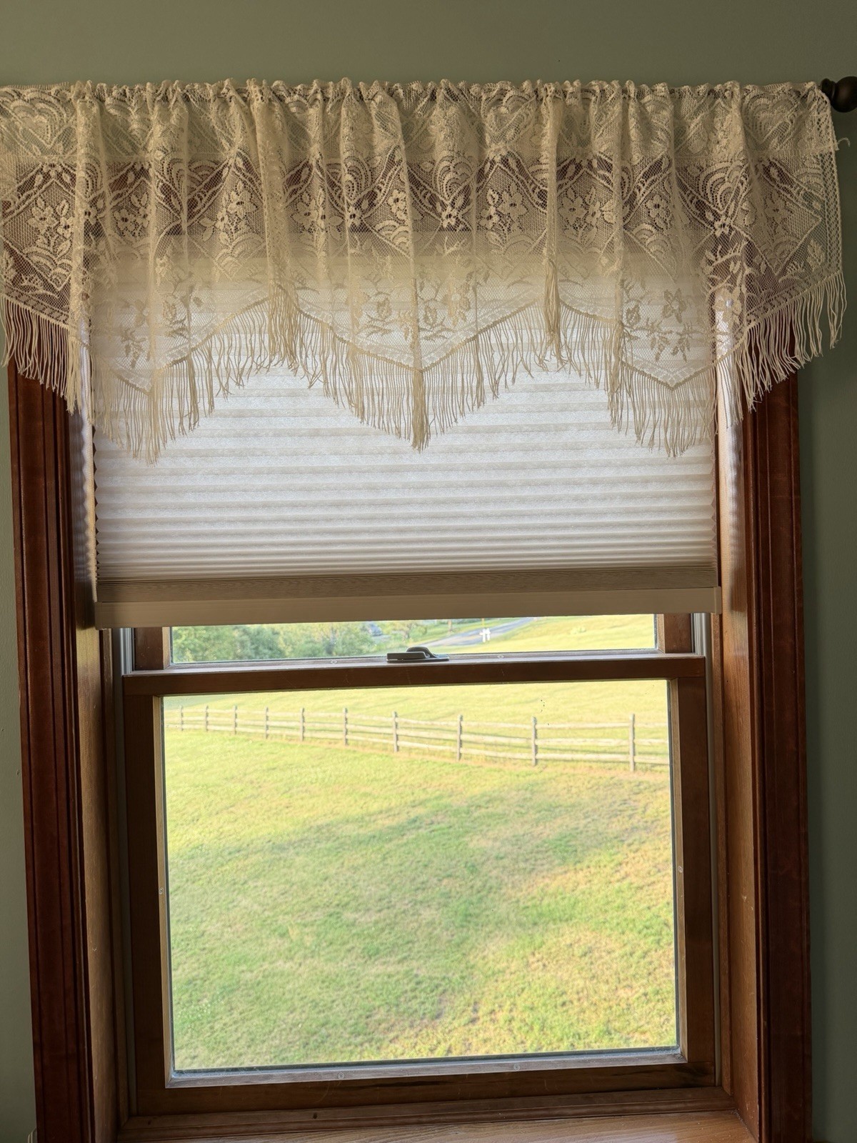 Oxford House Chantilly Valance Ivory Lace 60” W X 16” L Fringe New In Package