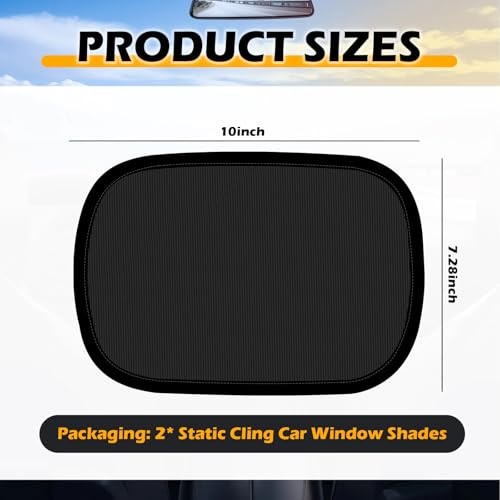2PCS Mini Static Cling Car Window Shades,10×7.28 Car Shades for Side Windows