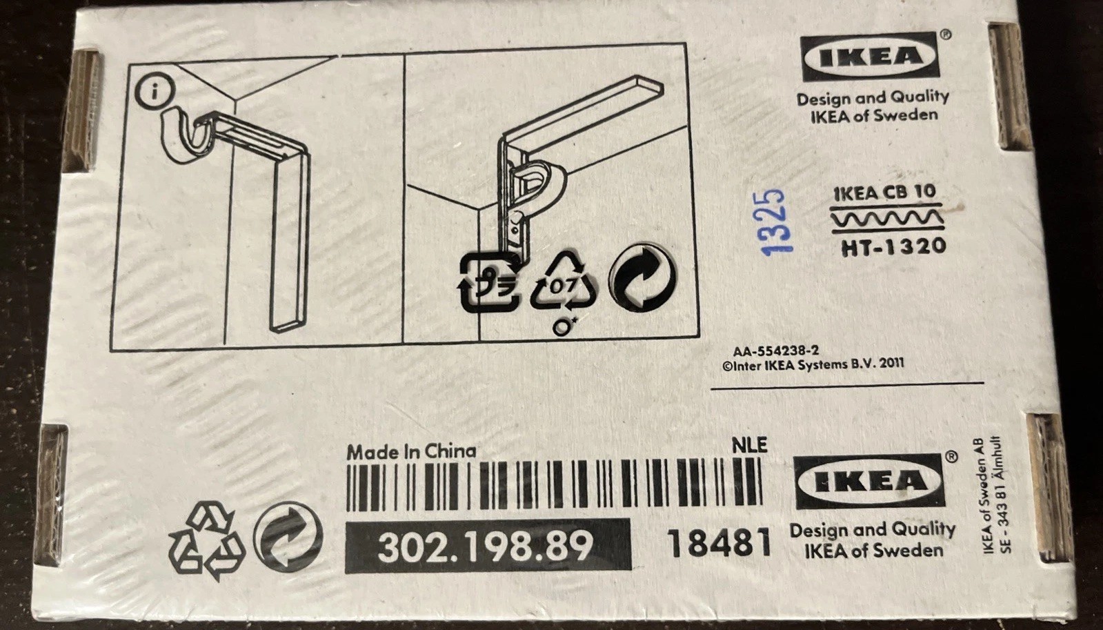 IKEA BETYDLIG Curtain Wall Ceiling Bracket Rod Holder 302.198.89 White