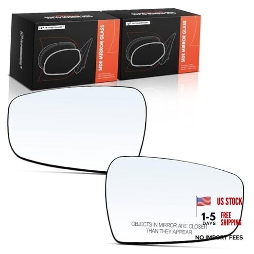 2-PC Driver and Passenger Side Heated Mirror Glass with Backing Plate