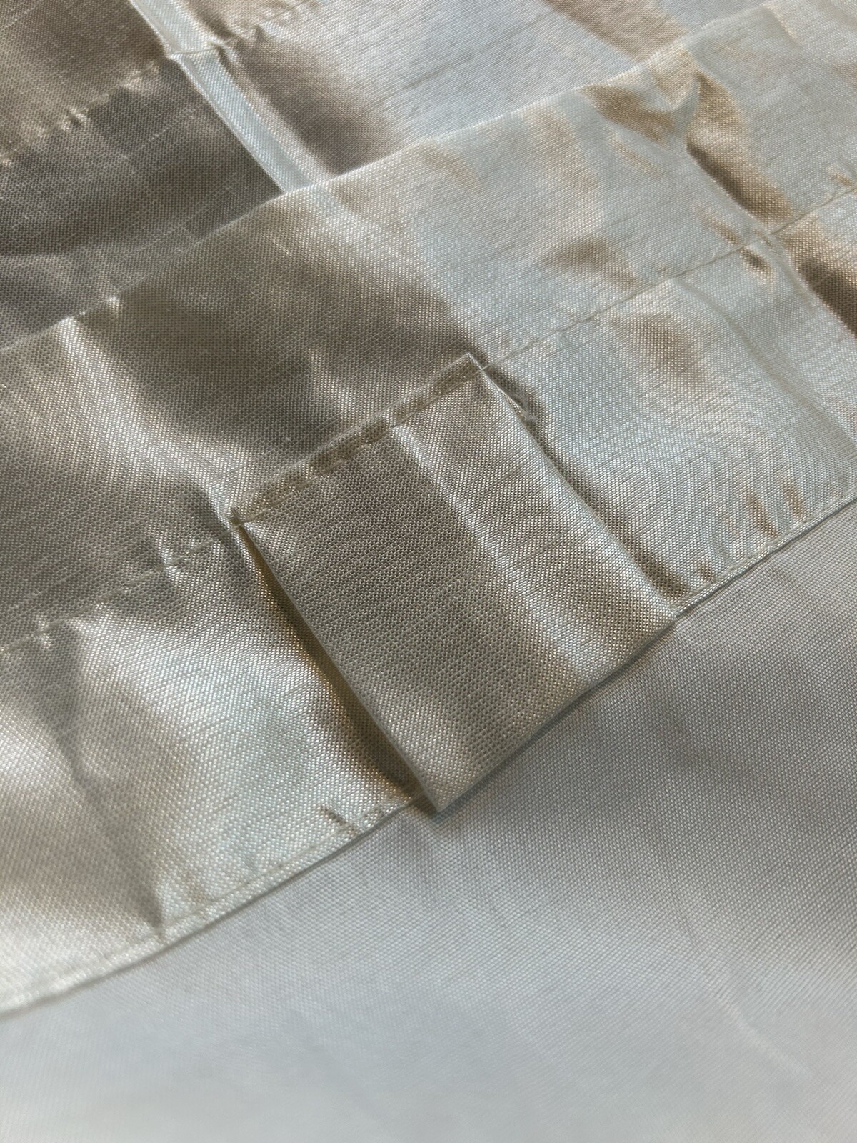 108″x53″) Satin Window Fully Lined Curtain Panel Off White. 1 Curtain.