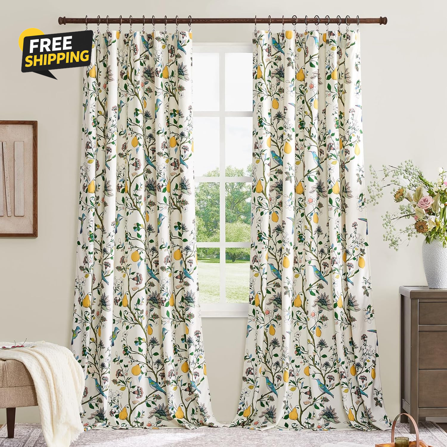 White Luxury Velvet Floral Curtains 84 Inches for Living Room,Vintage Victorian