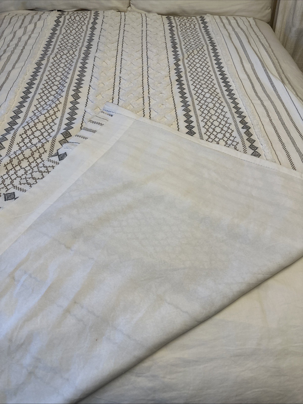 INK+IVY Imani 100% Cotton Single Panel Curtain Chenille 51”x85” Geometric Boho
